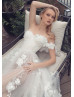 Beaded Ivory Floral Blossom Tulle Wedding Dress Beaded Ivory Floral Blossom Tulle Wedding Dress